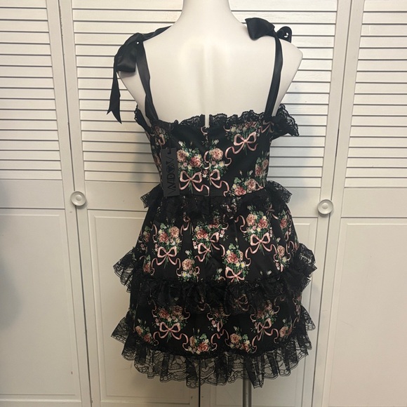 Dolls Kill Black Floral Mini Dress - Picture 5 of 6